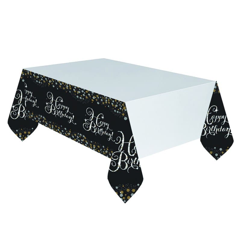 Tablecloth Rect Plastic Birthday Sparkli