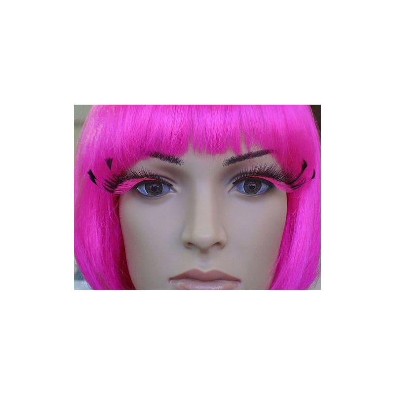 Eyelashes Feather Tip Pink Black