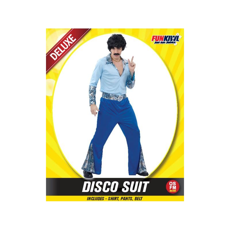 Costume Adult 70's Disco Suit Blue