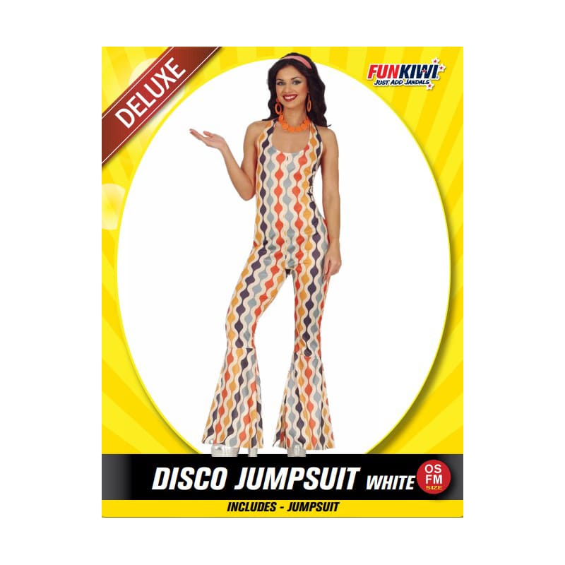 Costume Adult Disco Jumpsuit White