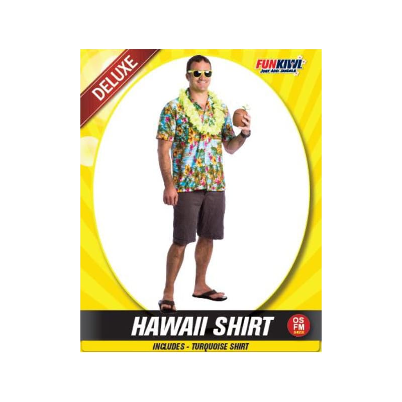 Costume Adult Hawaiian Shirt Turquoise