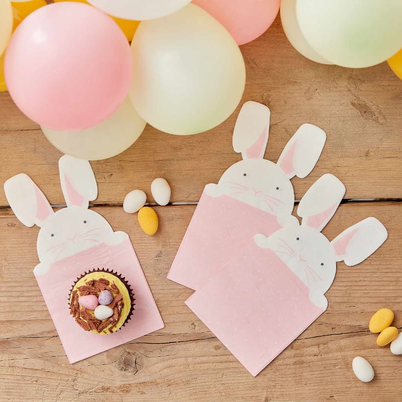 Easter Eggciting Bunny Napkins Pk16