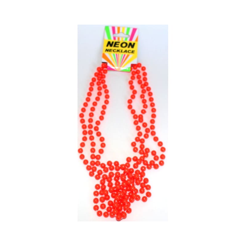 Necklace Beads Neon Orange