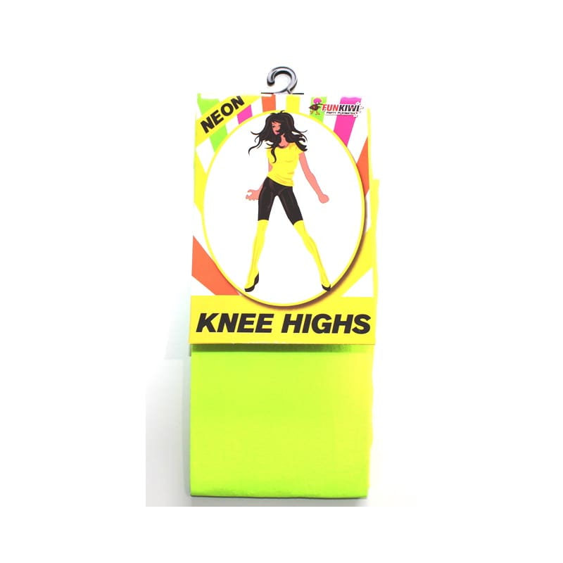 Tights Knee Highs Neon Yellow