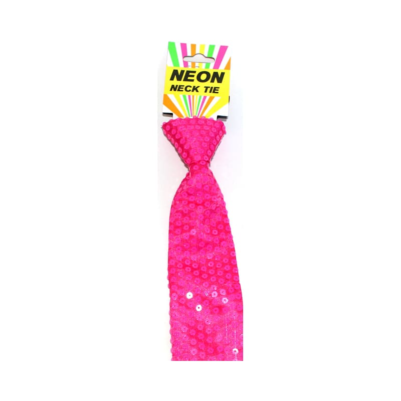 Tie Neon Pink Sequin
