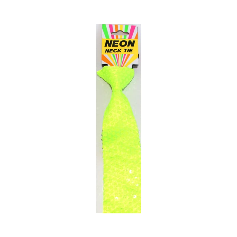 Tie Neon Yellow Sequin