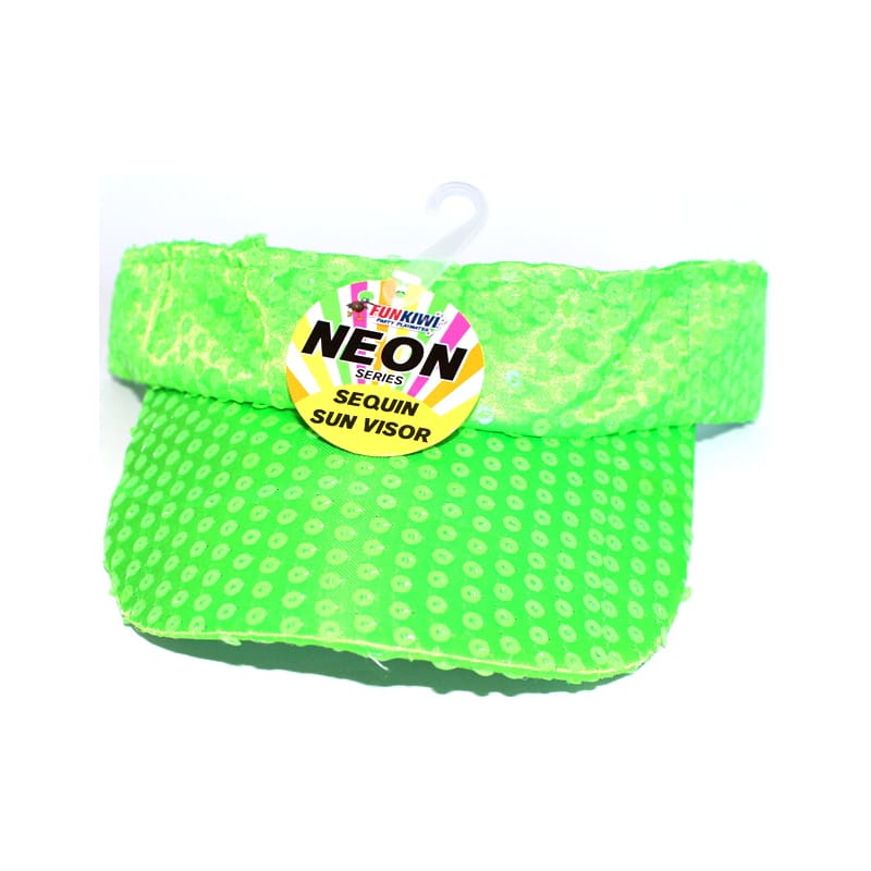 Hat Visor Neon Green Sequin