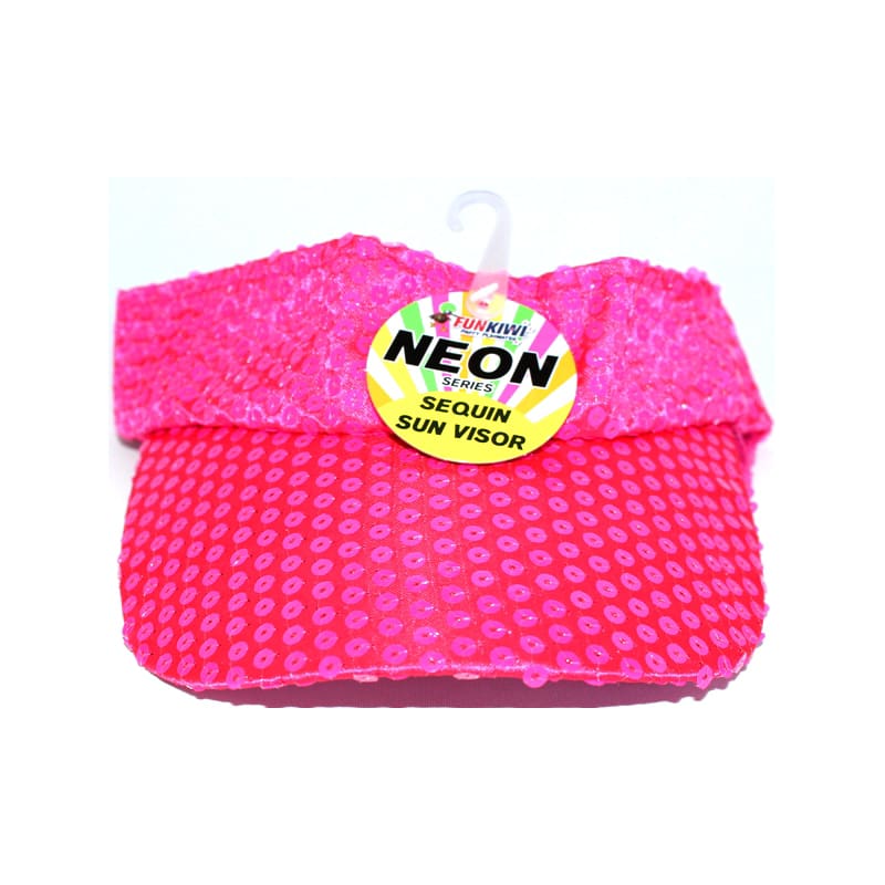 Hat Visor Neon Pink Sequin