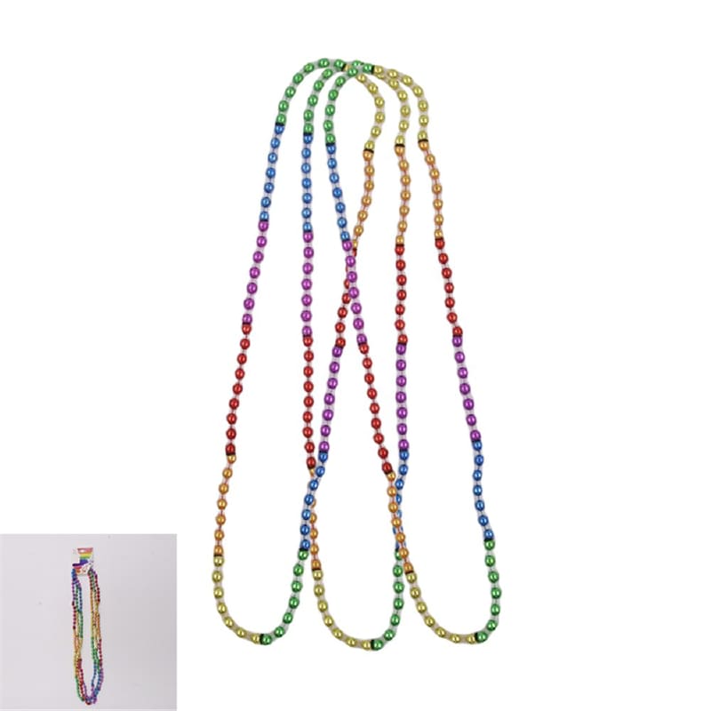 Necklace Beads Rainbow Pk3