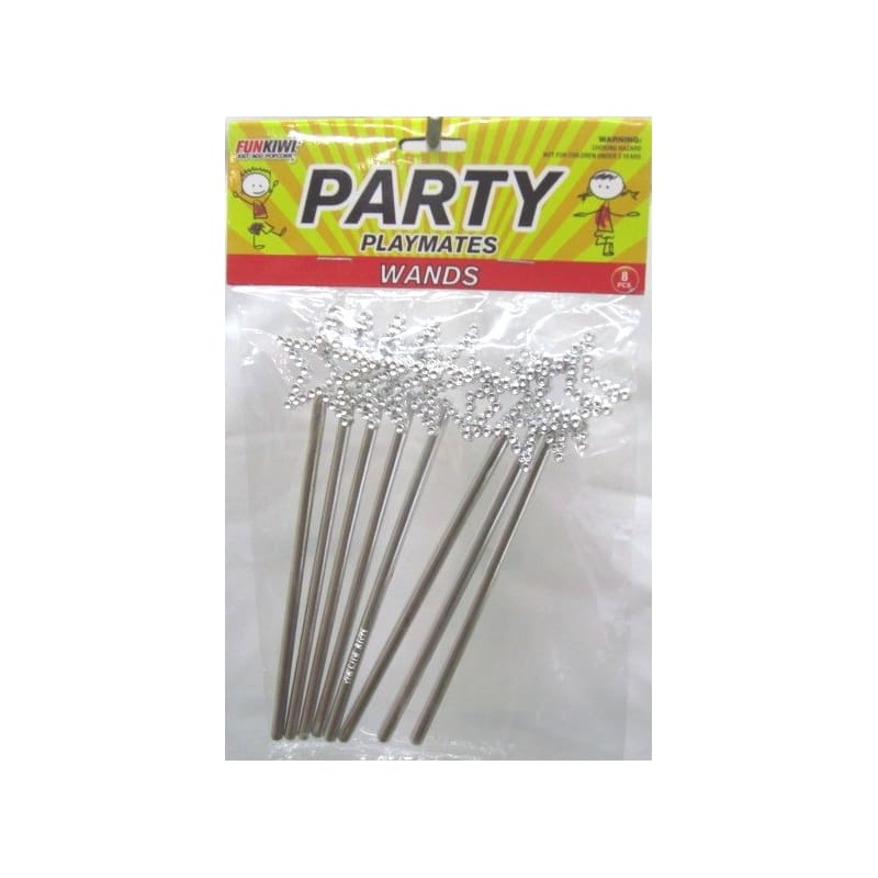 Wand Fairy Star Silver Pk8