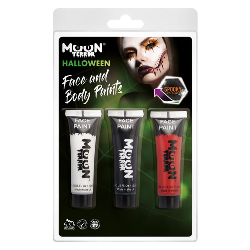 Face Paint Halloween Kit Moon Pk3