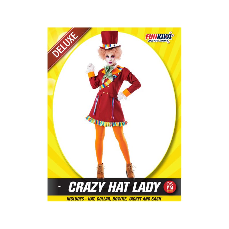 Costume Adult Mad Hatter Crazy Hat Lady