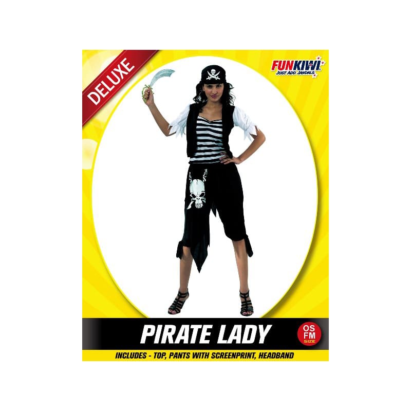 Costume Adult Pirate Lady Black White