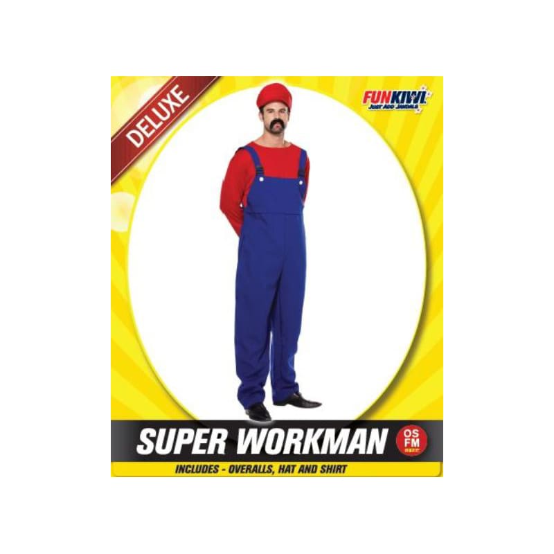 Costume Adult Mario Super Workman