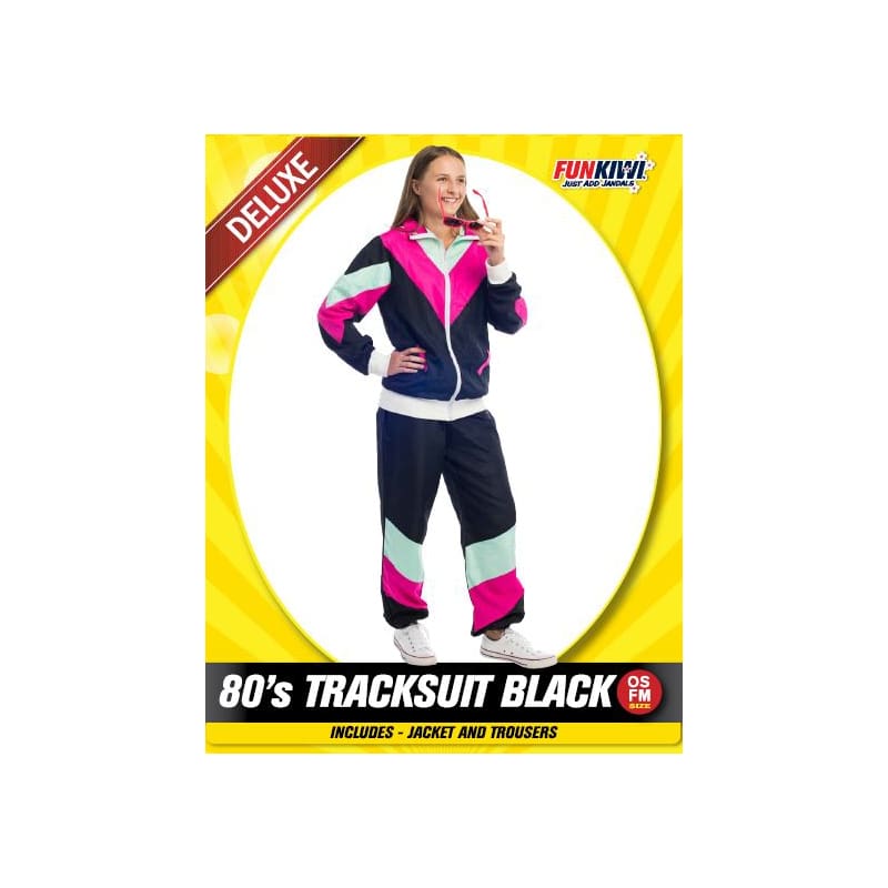 Costume Adult Tracksuit 80's Black