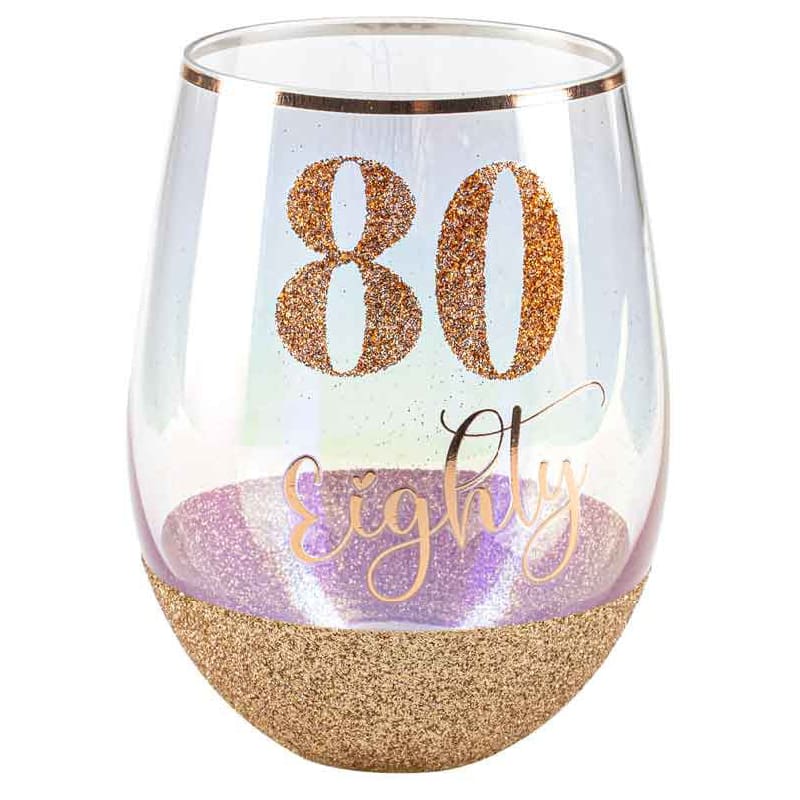 Wine Glass Stemless 80 Glitter Rose Gold