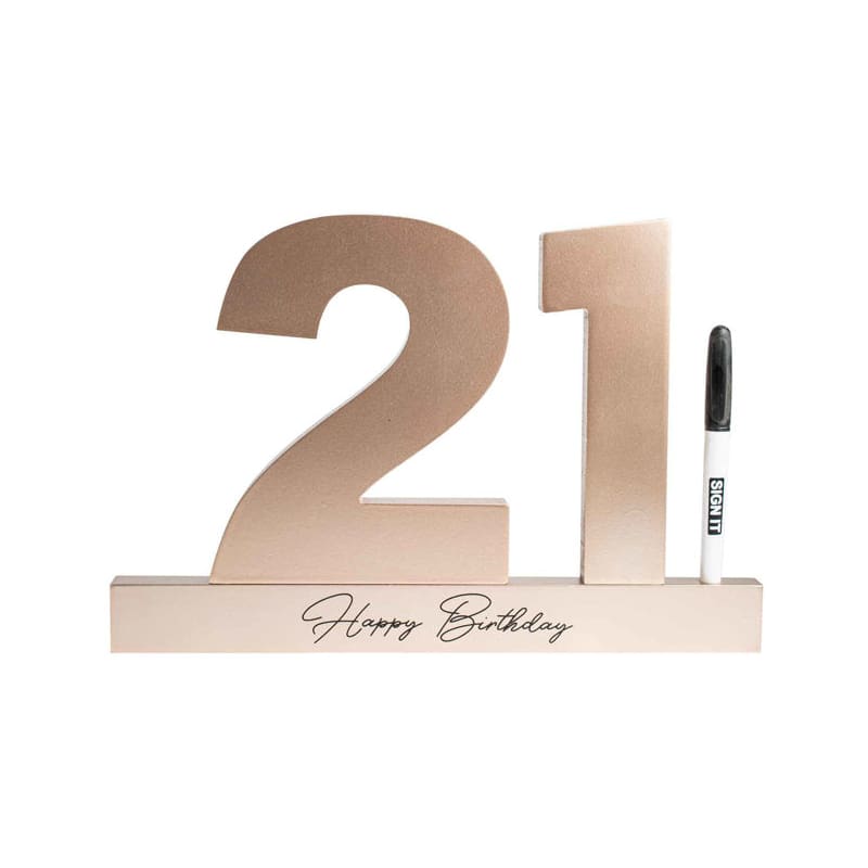 Signature Number 21st Rose Gold