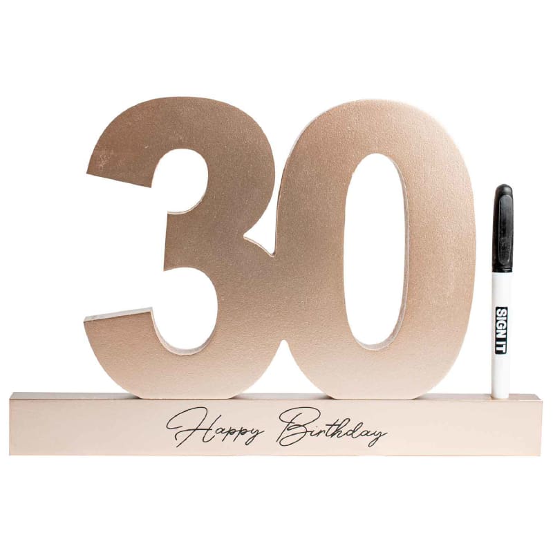 Signature Number 30th Rose Gold