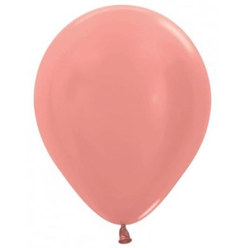 Balloons 30cm Metallic Rose Gold Pk100