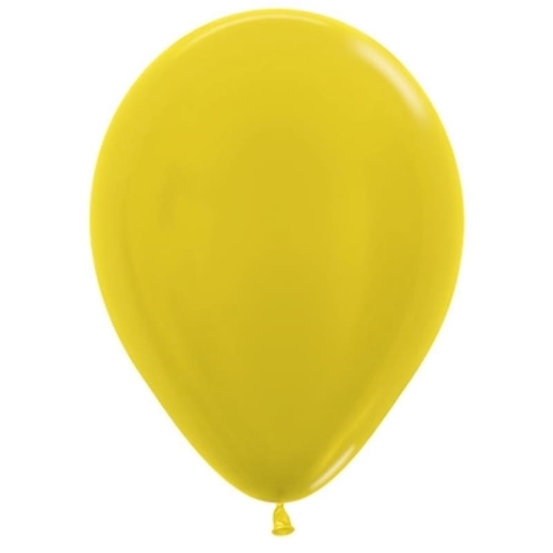 Balloons 30cm Metallic Yellow Pk25