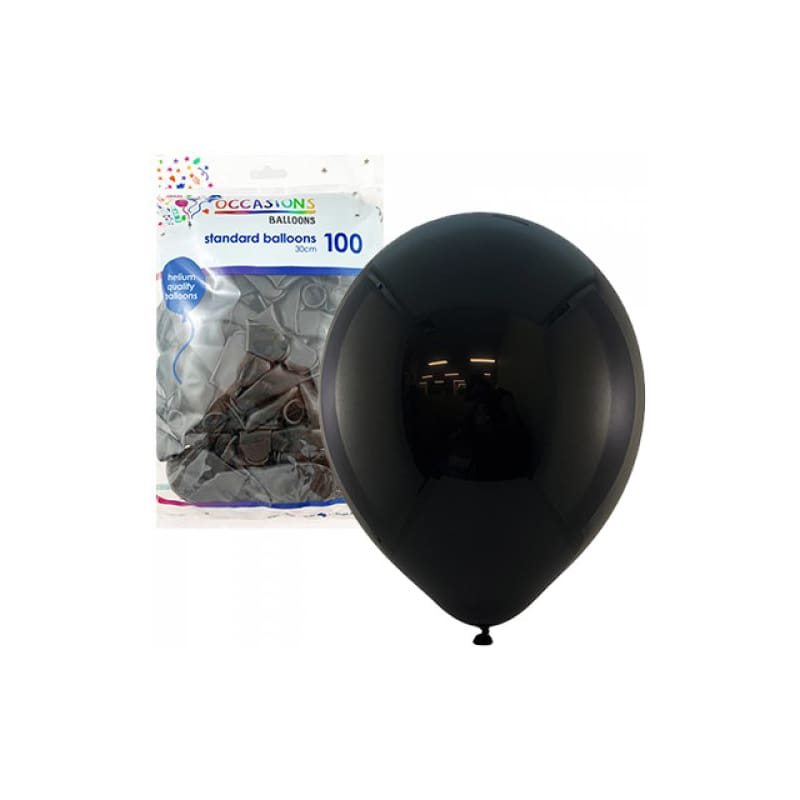 Balloons 30cm Matte Black Pk100