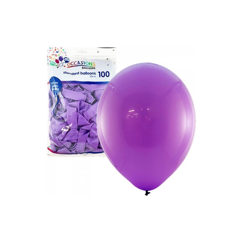 Balloons 30cm Matte Purple Pk100