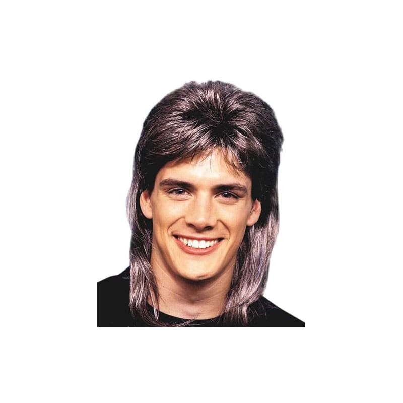 Wig Mullet Brown Blonde Streaked Premium