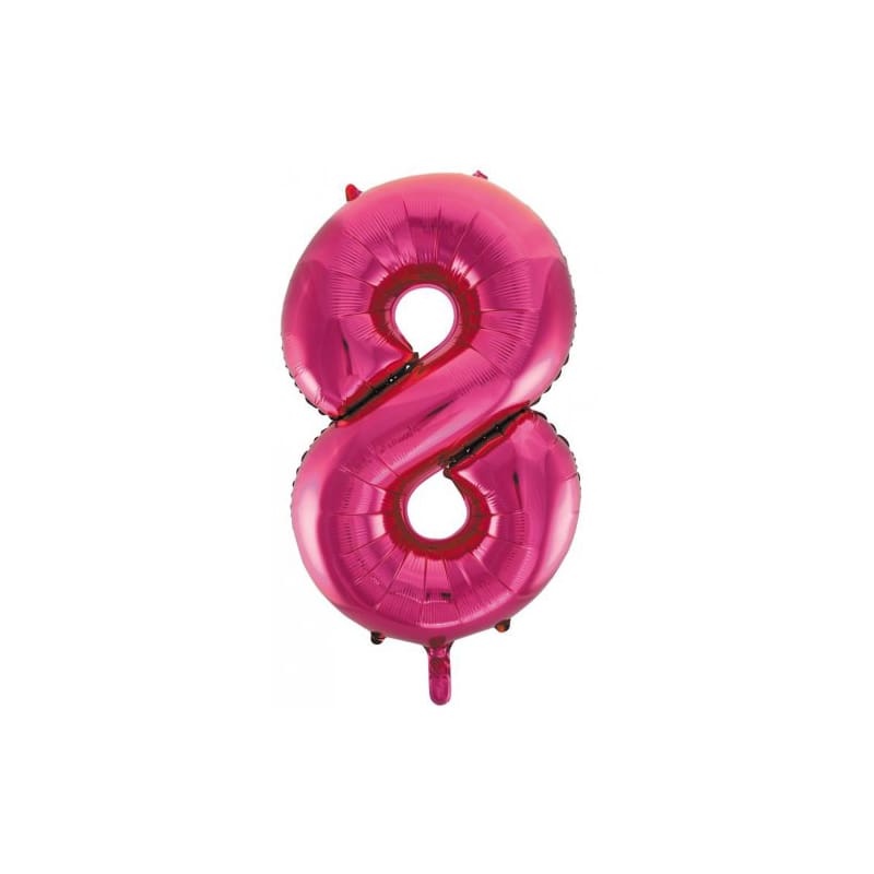 Foil Shape Number 8 Hot Pink 86cm