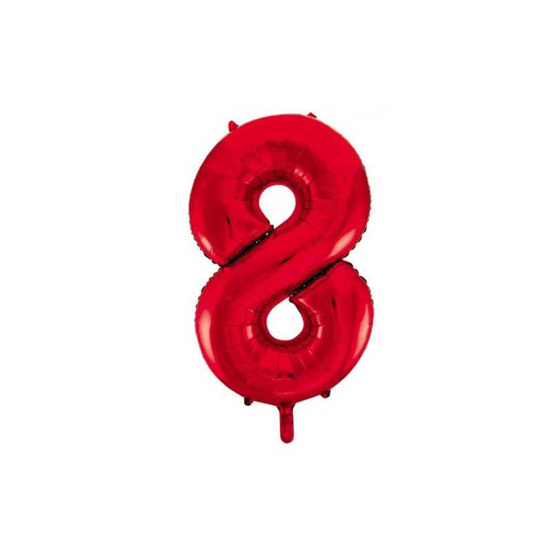 Foil Shape Number 8 Red 86cm