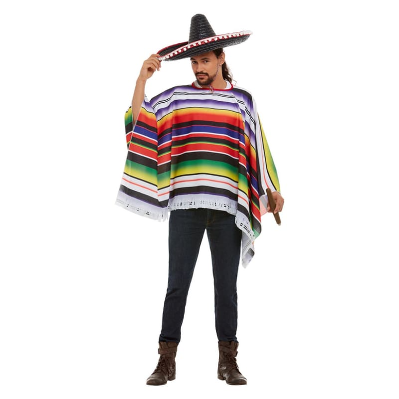 Costume Adult Mexican Poncho Multi