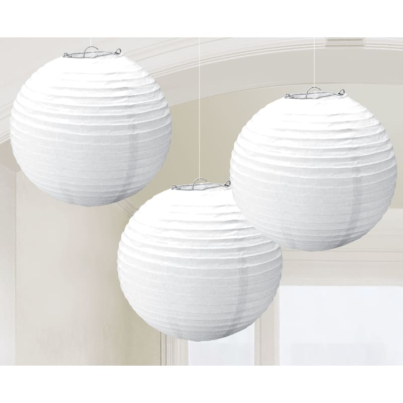 Paper Lantern 25cm White Pk3 DNR