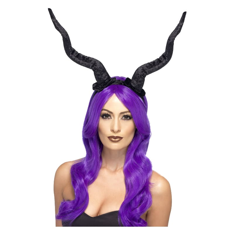 Headband Demon Horns Maleficent Black