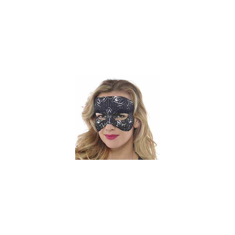 Mask Plastic Black Lace
