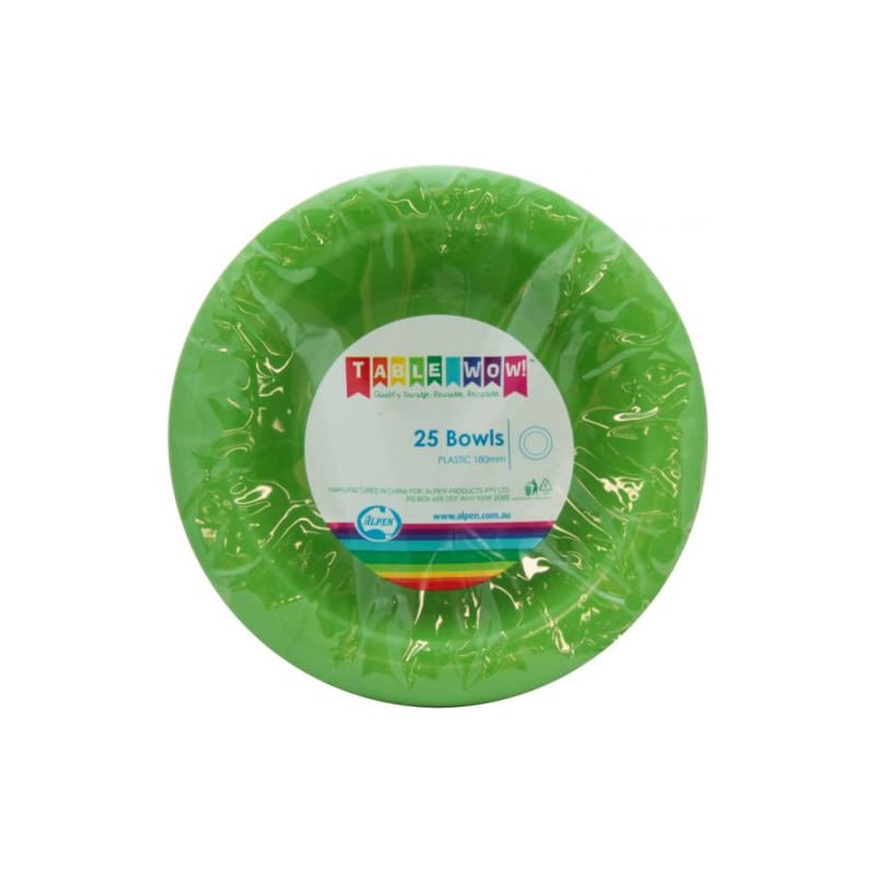 Bowls Premium 180mm Lime Green Pk20