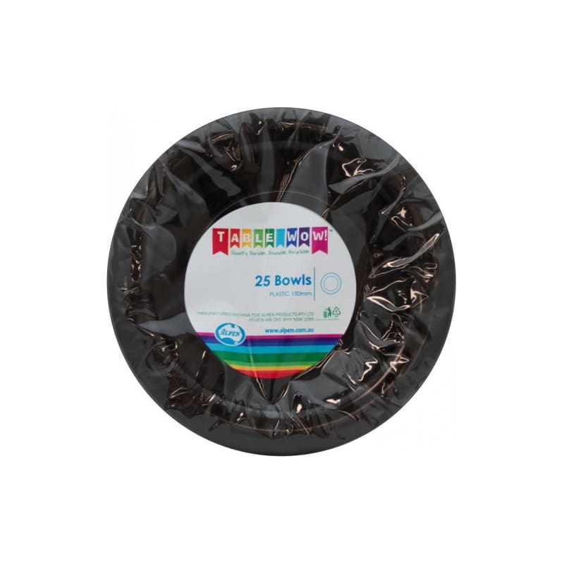 Bowls Premium 180mm Black Pk20