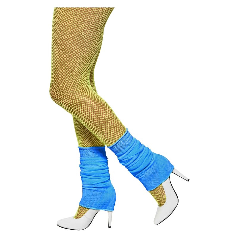 Leg Warmers Knitted Neon Blue
