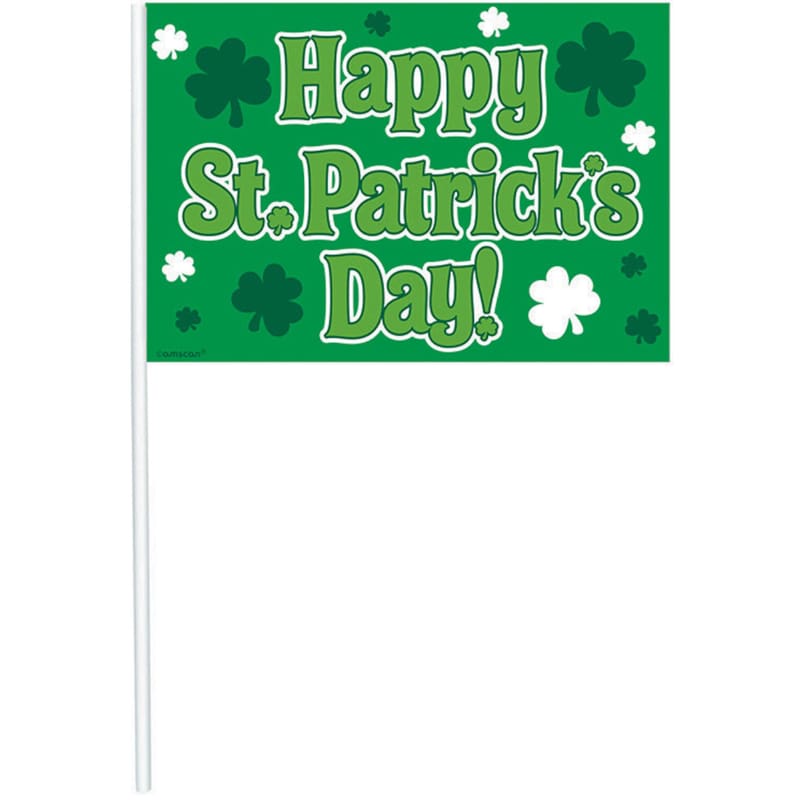 St Patricks Flags 10cm x 16cm Pk12