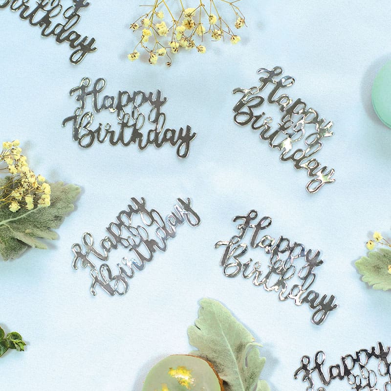 Confetti Jumbo Foil Bday Silver Pk10 DNR