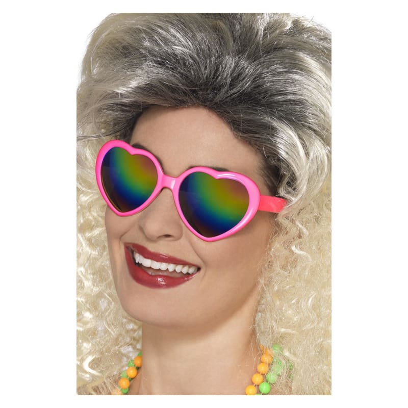 Sunglasses Heart Pink Rainbow Lenses