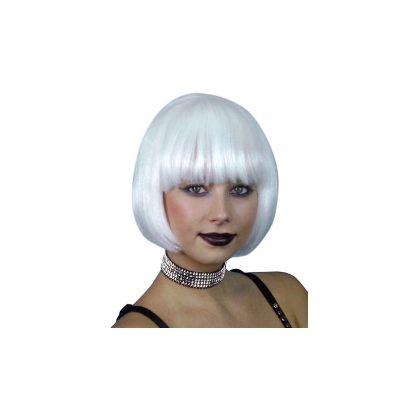 Wig Bob Short White Premium
