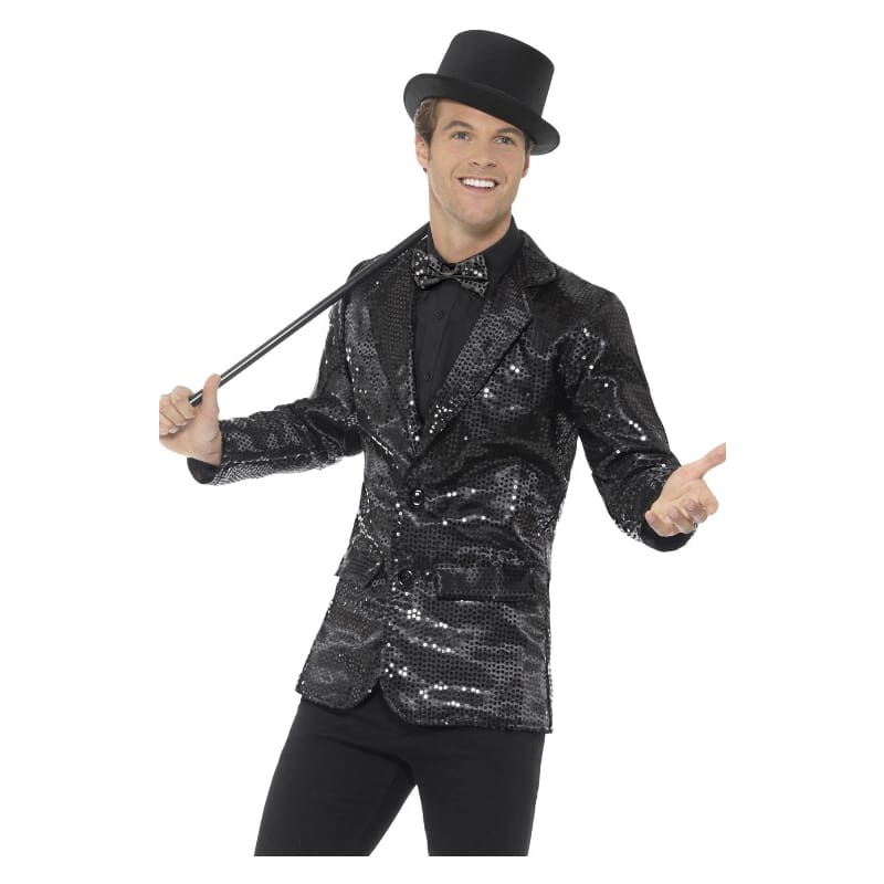 Costume Adult Sequin Jacket Black M