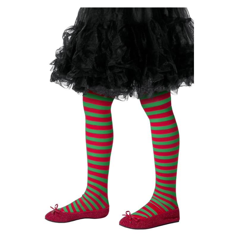 Stockings Child Striped Green and Red OS