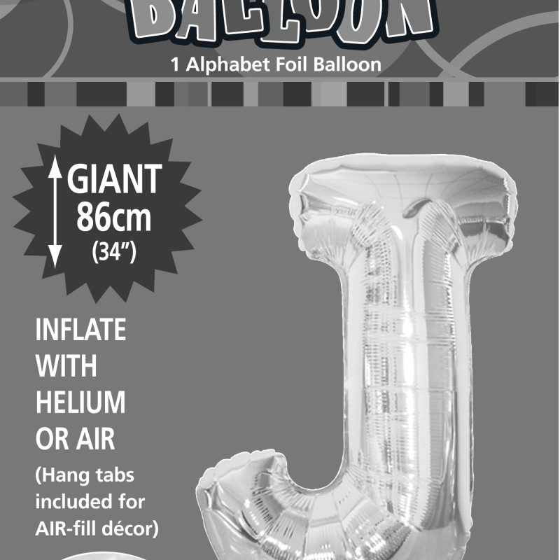 Foil Shape Letter J Silver