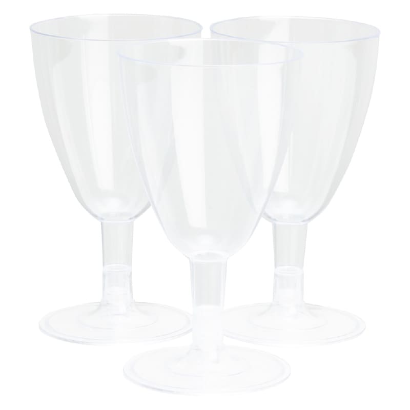 Wine Glass Plastic 170ml Clear Pk8
