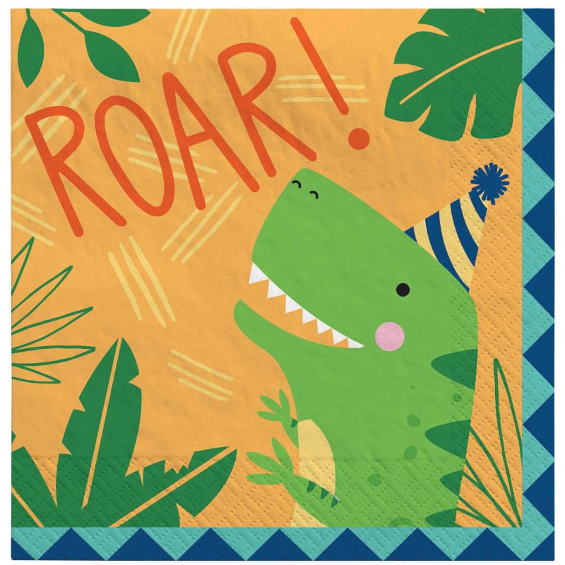 Dino Mite Party Lunch Napkins Pk16