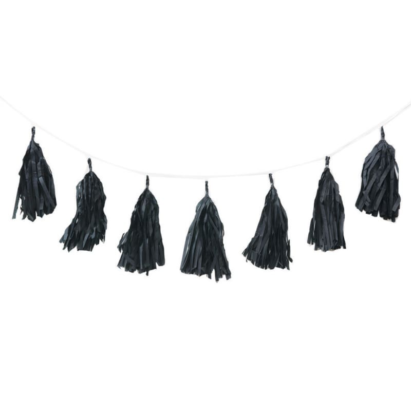 Tassels 30cm Black 3m Pk12