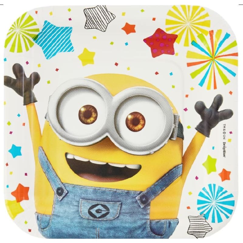 Minions Lunch Plate Square 17cm Pk8