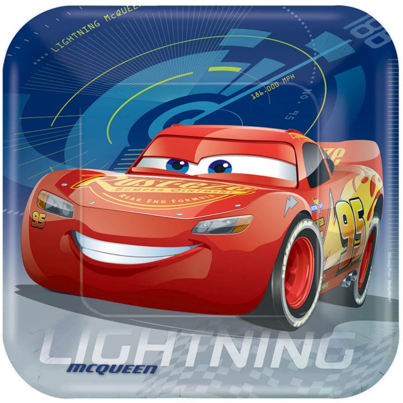 Cars 3 Plates Lunch Square Pk8