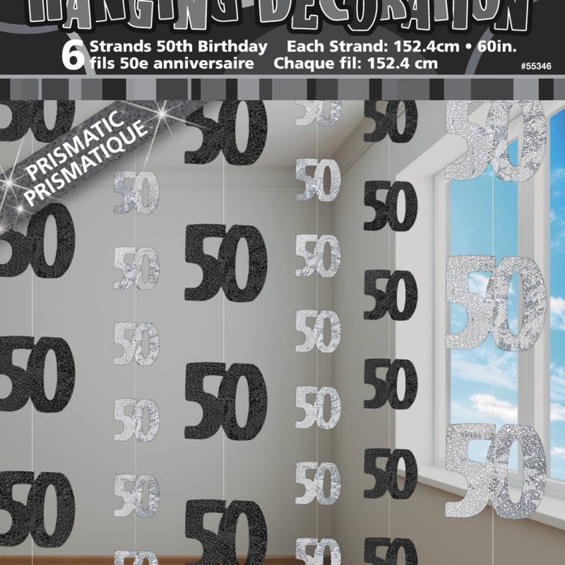 Hanging String 50th Black Silver Pk6 DNR