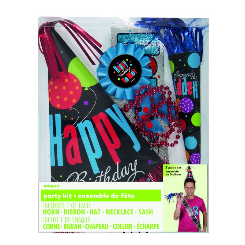 Party Kit Happy Birthday Black 5 pcs NLA